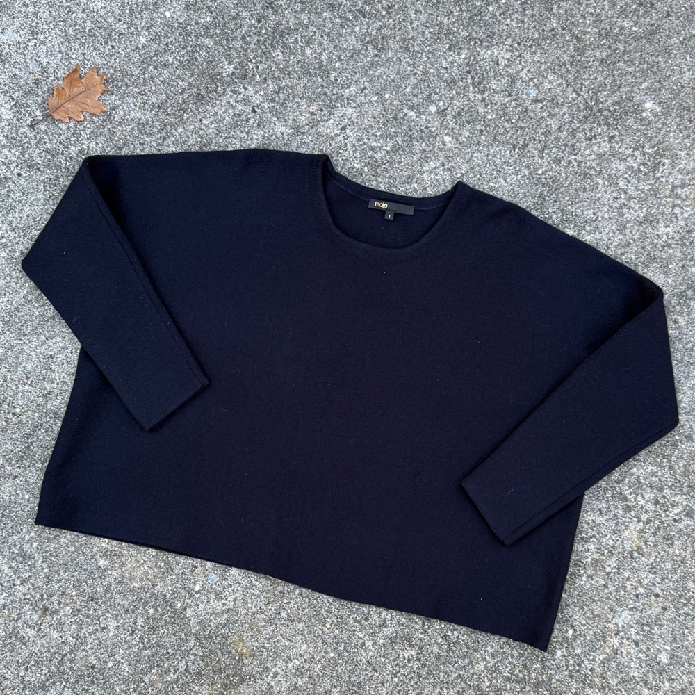 Maje Crew Neck Sweater super soft Marino wool blend a perfect timeless piece